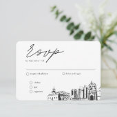 サンディエゴ結婚のRSVP伝統的 Mealオプション エンクロージャーカード (スタンド正面)