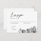 サンディエゴ結婚のRSVP伝統的 Mealオプション エンクロージャーカード (正面/裏面)