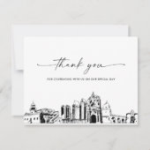 サンディエゴ結婚スカイラインの写真サンキューカード 招待状 (正面)