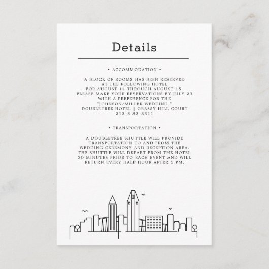 サンディエゴ結婚ズ |ゲスト詳細 エンクロージャーカード (正面)