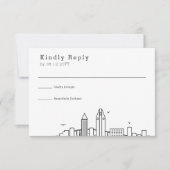 サンディエゴ結婚ズ |スタイル化されたスカイラインRSVP 出欠カード (正面)