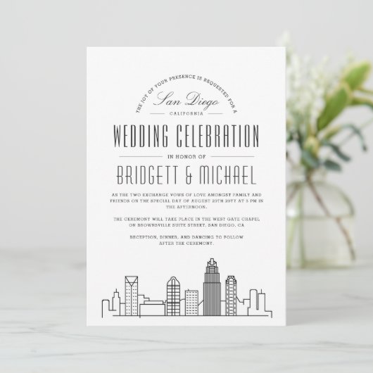 サンディエゴ結婚ズ | デコモダンシティスカイライン 招待状 (スタンド正面)