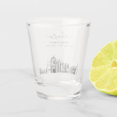 サンディエゴ結婚式の引き出物パーソナライズされた応援 ショットグラス (裏面)
