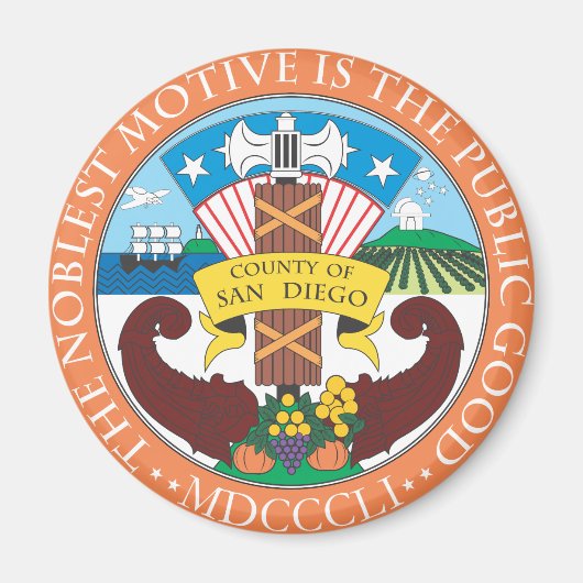 サンディエゴ郡シール マグネット (正面)