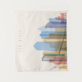 サンディエゴ都市スカイライン タペストリー (正面)