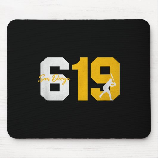 サンディエゴ619ヴィンテージ90s野球選手シルエット マウスパッド (正面)
