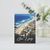 サンディエゴ70マイルの素晴らしい海岸線はがき ポストカード (スタンド正面)