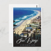 サンディエゴ70マイルの素晴らしい海岸線はがき ポストカード (正面/裏面)
