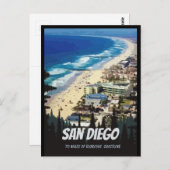 サンディエゴ70マイルの輝かしい海岸線はがき ポストカード (正面/裏面)