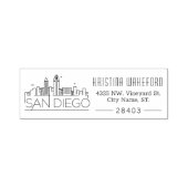 サンディエゴ |カスタム住所のインク入力スタンプ セルフインキングスタンプ (デザイン)