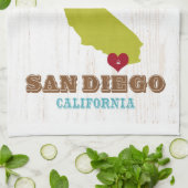 サンディエゴ、カリフォルニアの地図-ところに聴取はです家 キッチンタオル (折り畳み)