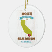 サンディエゴ、カリフォルニアの地図-ところに聴取はです家 セラミックオーナメント (左)