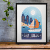 サンディエゴ・カリフォルニアヴィンテージ旅行ポスター ポスター