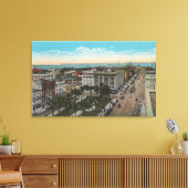 サンディエゴ,カリフォルニア州 – バードズアイビューオブダウンタウン キャンバスプリント (インサイチュ (リビング))