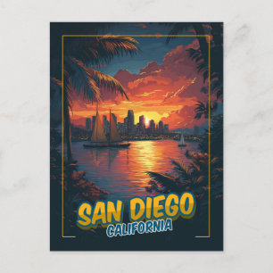 サンディエゴ,カリフォルニア州 – ヴィンテージスタイル ポストカード