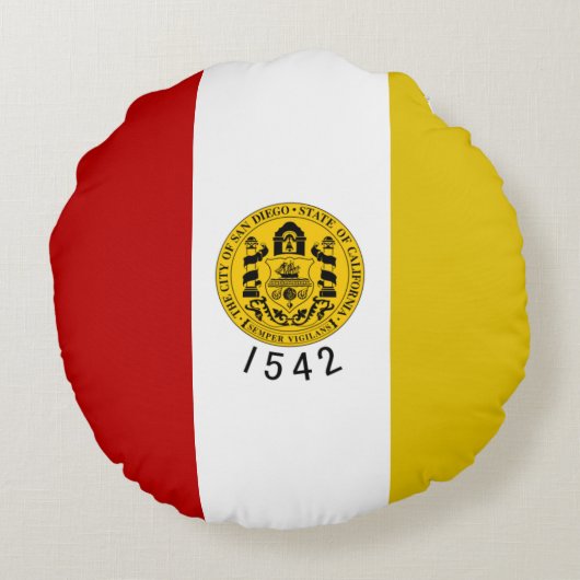 サンディエゴ(カリフォルニア州)市旗 ラウンドクッション (裏面)