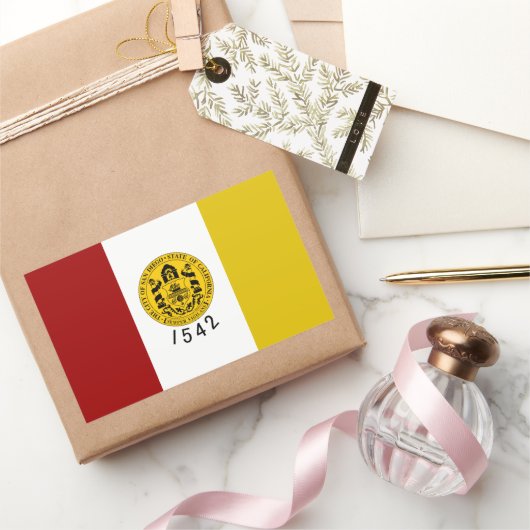 サンディエゴ（カリフォルニア州）市旗 長方形シール (ギフト)