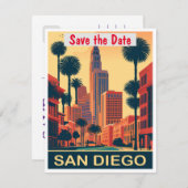 サンディエゴ、カリフォルニア州、 日程を保存、ヴィンテージ ポストカード (正面/裏面)