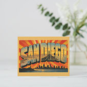 サンディエゴ カリフォルニア州 灯台 海岸 アート ポストカード (スタンド正面)