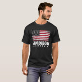 サンディエゴ・カリフォルニア7月4日アメリカ国旗 Tシャツ (正面フル)