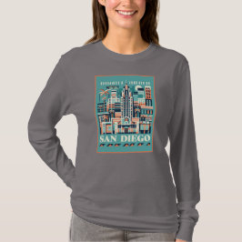 サンディエゴ カリフォルニア アールデコ Tシャツ