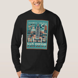 サンディエゴ カリフォルニア アールデコ Tシャツ