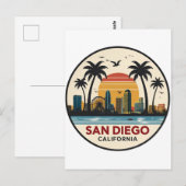 サンディエゴ カリフォルニア スカイライン ポストカード (正面/裏面)