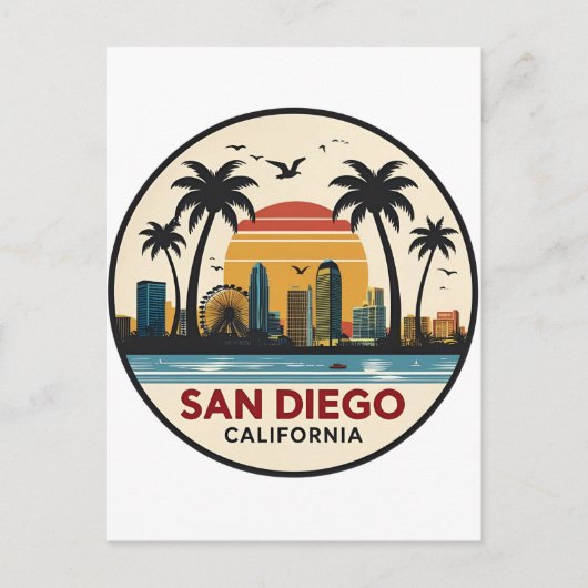 サンディエゴ カリフォルニア スカイライン ポストカード (正面)