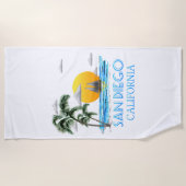 サンディエゴ·カリフォルニア·セーリング ビーチタオル (正面)