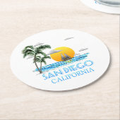 サンディエゴ·カリフォルニア·セーリング ラウンドペーパーコースター (アングル)