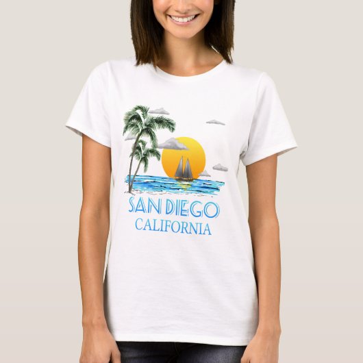 サンディエゴ·カリフォルニア·セーリング Tシャツ (正面)
