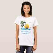 サンディエゴ·カリフォルニア·セーリング Tシャツ (正面フル)