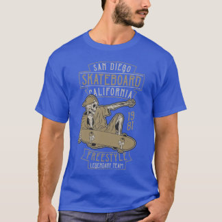 サンディエゴ カリフォルニア ドクロ スケートボード チーム レトロT Tシャツ