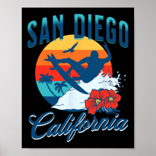 サンディエゴ カリフォルニア ビーチ サーフィン 夏休み 旅行 ポスター