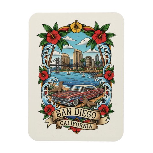 サンディエゴ カリフォルニア マグネット (縦)