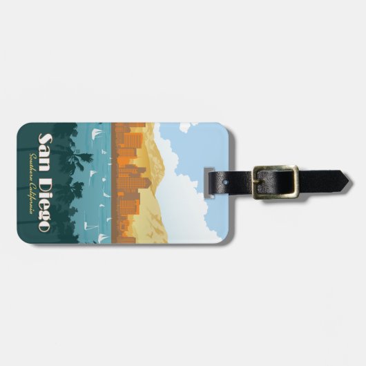 サンディエゴ、カリフォルニア ラゲッジタグ (正面横)
