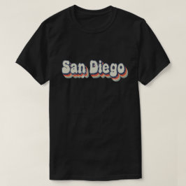 サンディエゴ カリフォルニア レトロ ダストレス アート Tシャツ