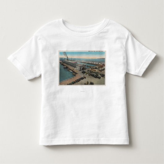 サンディエゴ、カリフォルニア-市桟橋の水辺地帯 トドラーTシャツ (正面)