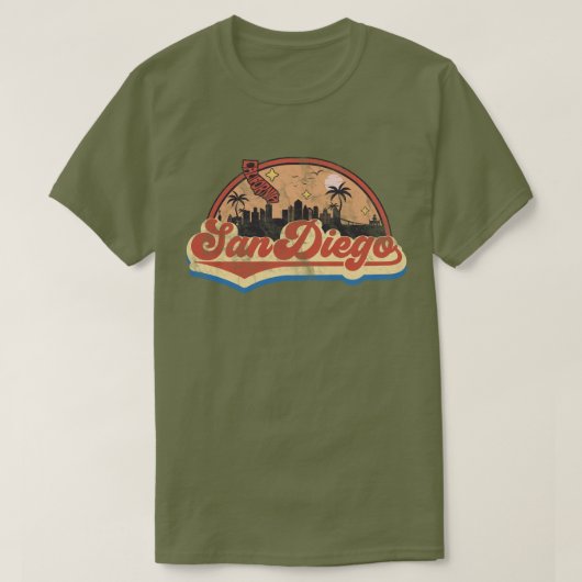 サンディエゴ, カリフォルニア Tシャツ (デザイン正面)