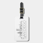 サンディエゴ、カリ様式の都市スカイラインラゲージタグ ラゲッジタグ (正面縦)