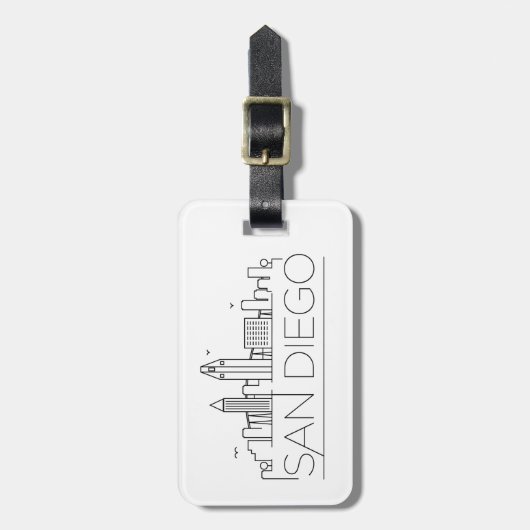 サンディエゴ、カリ様式の都市スカイラインラゲージタグ ラゲッジタグ (正面縦)