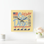 サンディエゴ·サーフ·チャレンジ1986 スクエア壁時計 (ホーム)