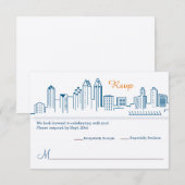 サンディエゴ スカイライン ウェディングの出欠確認 出欠カード (正面/裏面)