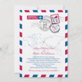 サンディエゴ&ドイツエアメール結婚ハート 招待状 (正面)