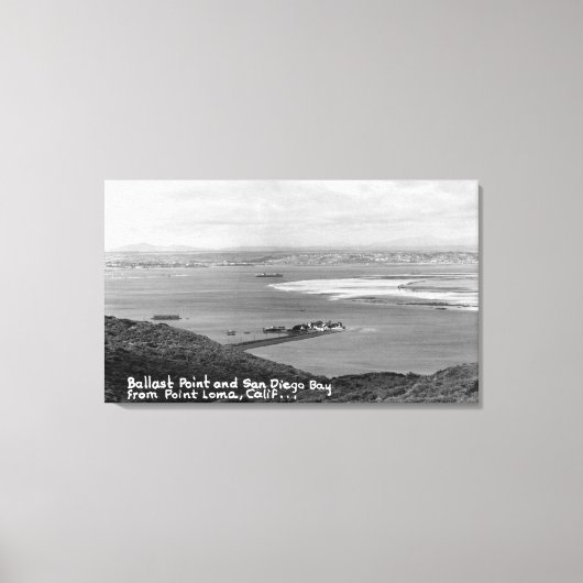 サンディエゴ、バラストポイントとベイのCAビュー キャンバスプリント (正面)