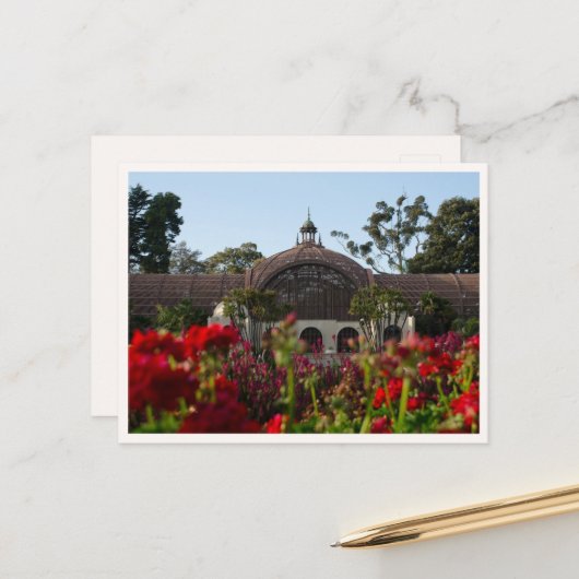 サンディエゴ バルボアパークの花の写真 ポストカード (正面/裏面インサイチュ)