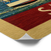 サンディエゴ・ポスターシルボート・ヴィンテージ・カリフォルニア ポスター (角)