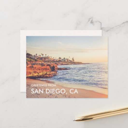 サンディエゴ・ポストカードからのラジョラサンセットグリーティング ポストカード (正面/裏面インサイチュ)