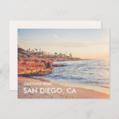 サンディエゴ・ポストカードからのラジョラサンセットグリーティング ポストカード (正面/裏面)