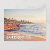 サンディエゴ・ポストカードからのラジョラサンセットグリーティング ポストカード (正面)